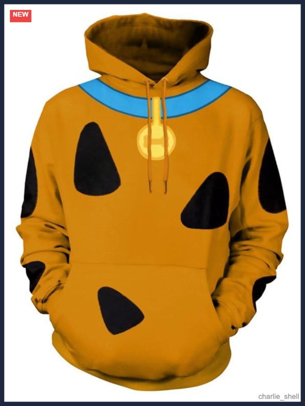 Pullover Hoodie Adult Fleece-Lined Cartoon Dog Print Halloween Cosplay